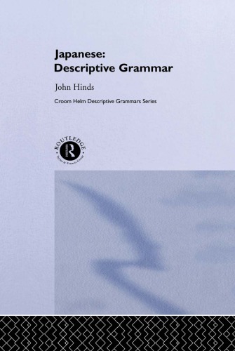 Japanese Descriptive Grammar John Hinds