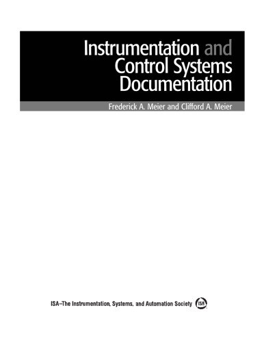 Instrumentation And Control Systems Documentation Fred A Meier Clifford A Meier