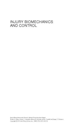 Injury Biomechanics And Control Optimal Protection From Impact Walter D Pilkey Et Al