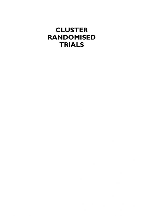 Cluster Randomised Trials 1st Edition Richard J Hayes Lawrence H Moulton