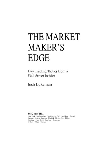 The Market Makers Edge Full All Images 1 Edition Josh Lukeman