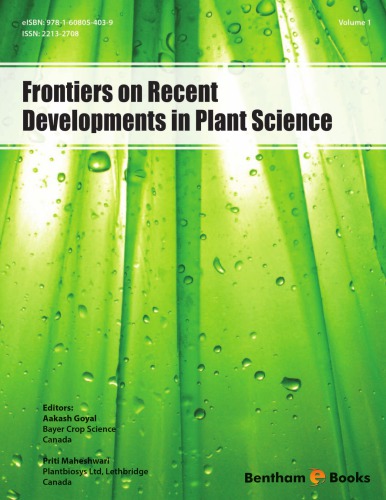 Frontiers On Recent Developments In Plant Science Volume 1 Aakash Goyal