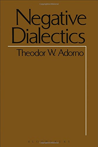Negative Dialectics Reprint Theodor W Adorno Eb Ashton Transl