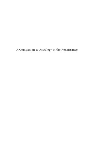 A Companion To Astrology In The Renaissance Brendan Dooley