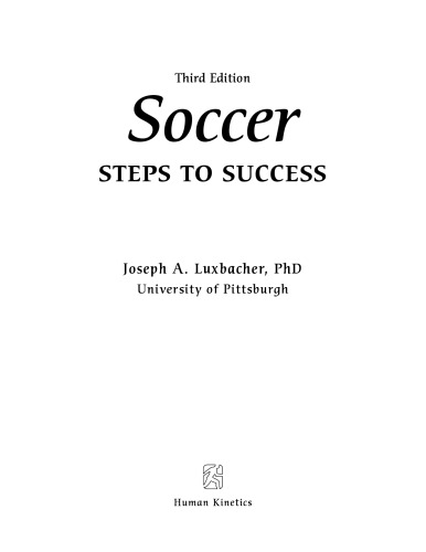 Soccer 3rd Edition Joseph A Luxbacher
