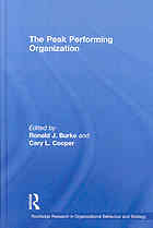 The Peak Performing Organization Ronald J Burke Cary L Cooper