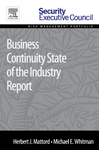 Business Continuity State Of The Industry Report 1st Edition Herbert J Mattord