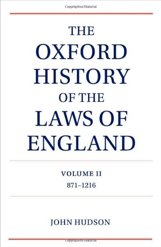 The Oxford History Of The Laws Of England Volume Ii 8711216 John Hudson