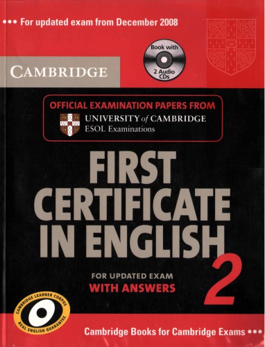 Cambridge First Certificate In English For Updated Exams Students Book With Answers 3rd Printing 2009 Cambridge Esol