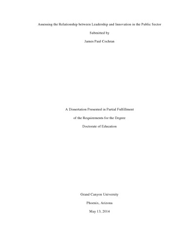 Assessing The Relationship Between Leadership And Innovation In The Public Sector Cochran