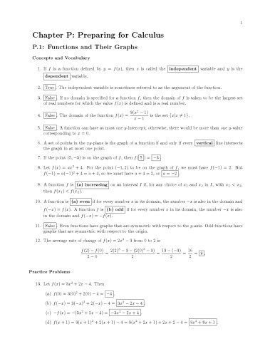 Instructors Solution Manuals To Calculus Early Transcendentals 1st Michael Sullivan