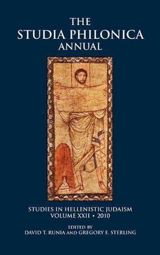 Studia Philonica Annual Xxii 2010 David T Runia Gregory E Sterling