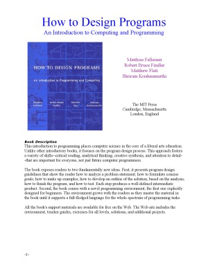How To Design Programs An Introduction To Computing And Programming Using Scheme Free Web Version Felleisen M