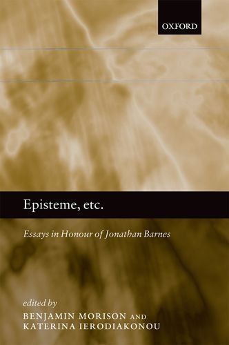 Episteme Etc Essays In Honour Of Jonathan Barnes First Ben Morison