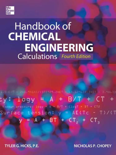 Handbook Of Chemical Engineering Calculations 4th Edition Tyler Hicks