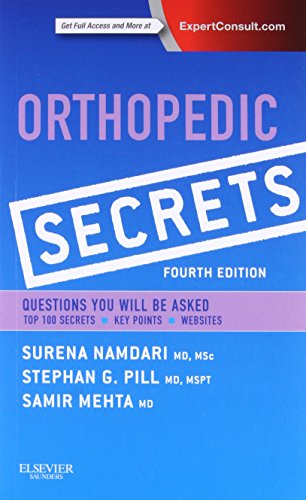 Orthopedic Secrets 4th Edition Surena Namdari Stephan G Pill And Samir Mehta