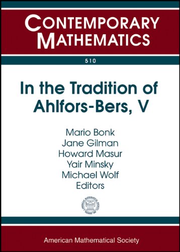 In The Tradition Of Ahlforsbers V Mario Bonk Jane Gilman Howard Masur
