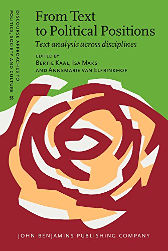From Text To Political Positions Text Analysis Across Disciplines 1st Bertie Kaal Ed