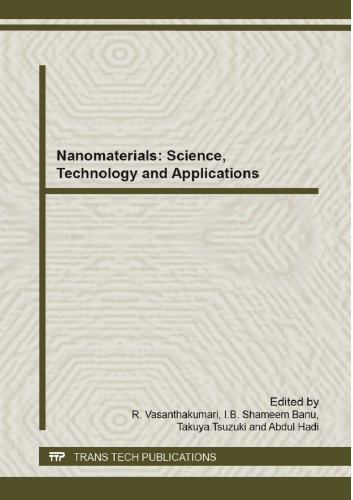 Nanomaterials Science Technology And Applications R Vasanthakumari