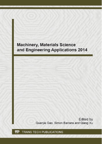 Machinery Materials Science And Engineering Applications 2014 Quanjie Gao