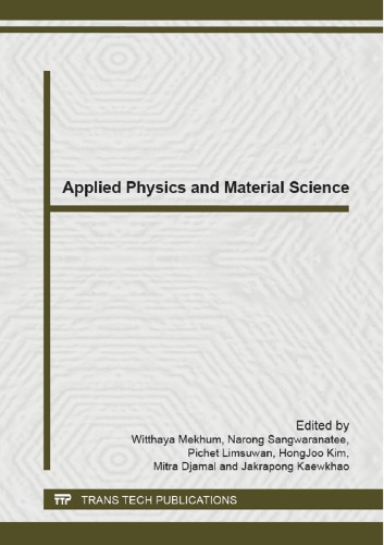Applied Physics And Material Science Witthaya Mekhum Narong Sangwaranatee