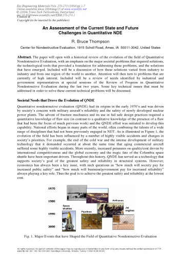 Advances In Nondestructive Evaluation