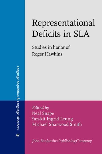 Representational Deficits In Sla Studies In Honor Of Roger Hawkins Neal Snape