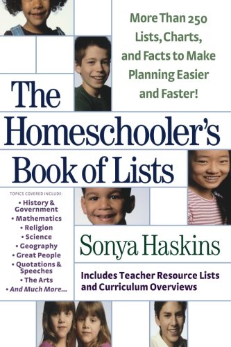 The Homeschoolers Book Of Lists More Than 250 Lists Charts And Factsto Make Planning Easier And Faster Papcdr Sonya Haskins