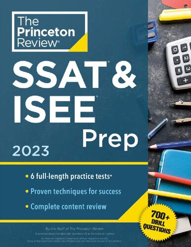 Princeton Review Ssat Isee Prep 2023 6 Practice Tests Review Techniques Drills Private Test Preparation The Staff Of The Princeton Review 2023th Edition The Staff Of The Princeton Review