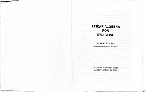 Linear Algebra For Everyone Gilbert Strang