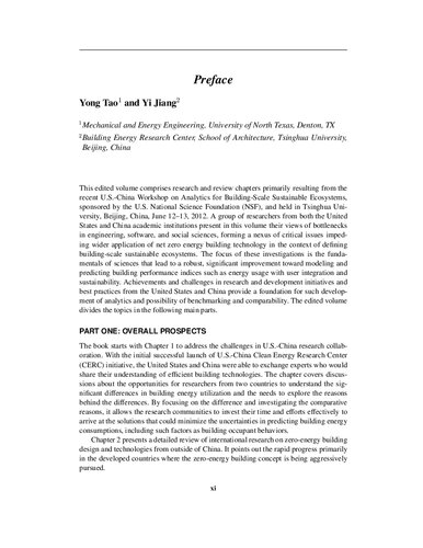 Analytics For Buildingscale Sustainable Ecosystems Uschina Research Perspectives Yong X Tao Yi Jiang Professor Of Architecture