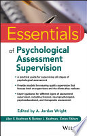 Essentials Of Psychological Assessment Supervision 1st Edition A Jordan Wright