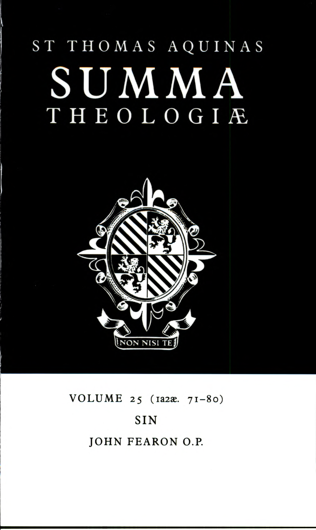 Summa Theologiae Volume 25 Sin 1a2ae 7180 Thomas Aquinas John Fearon