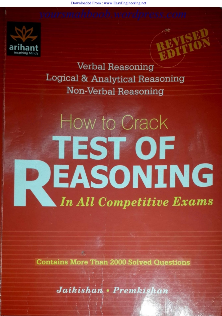 How To Crack Test Of Reasoning Of All Competitive Exams Revised Edition Jsikishan And Premkishan