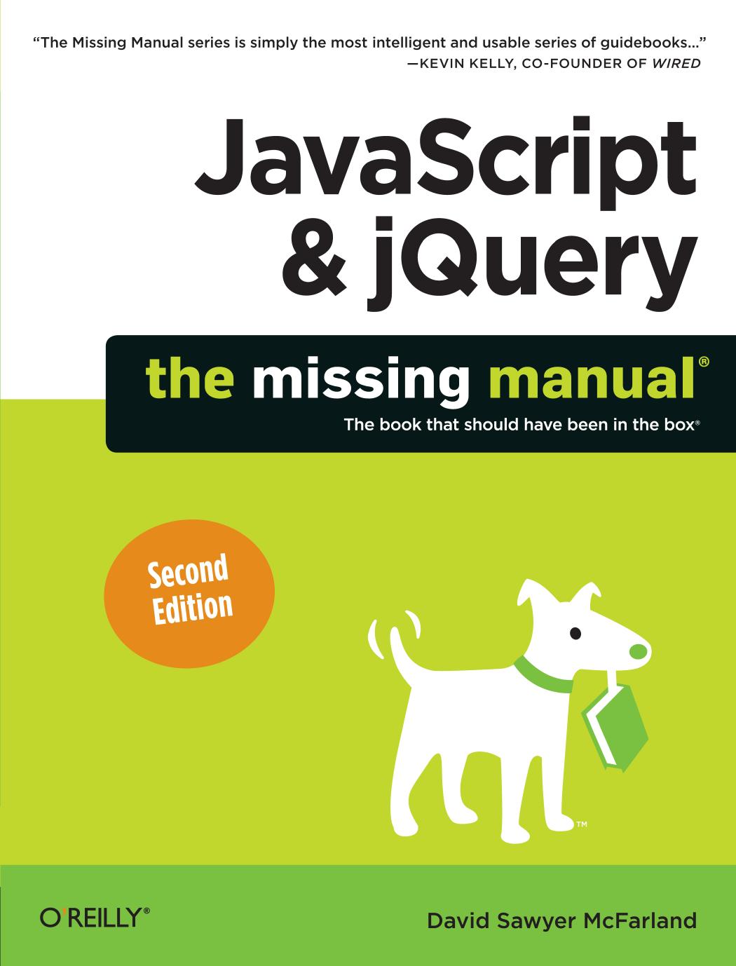 Javascript Jquery The Missing Manual Second Edition 2nd Edition David Sawyer Mcfarland