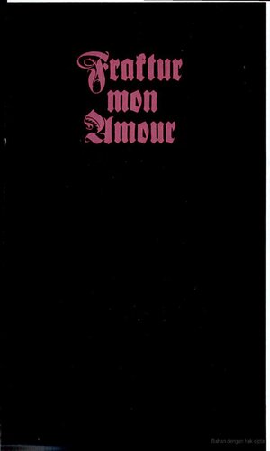 Fraktur Mon Amour Judith Schalansky