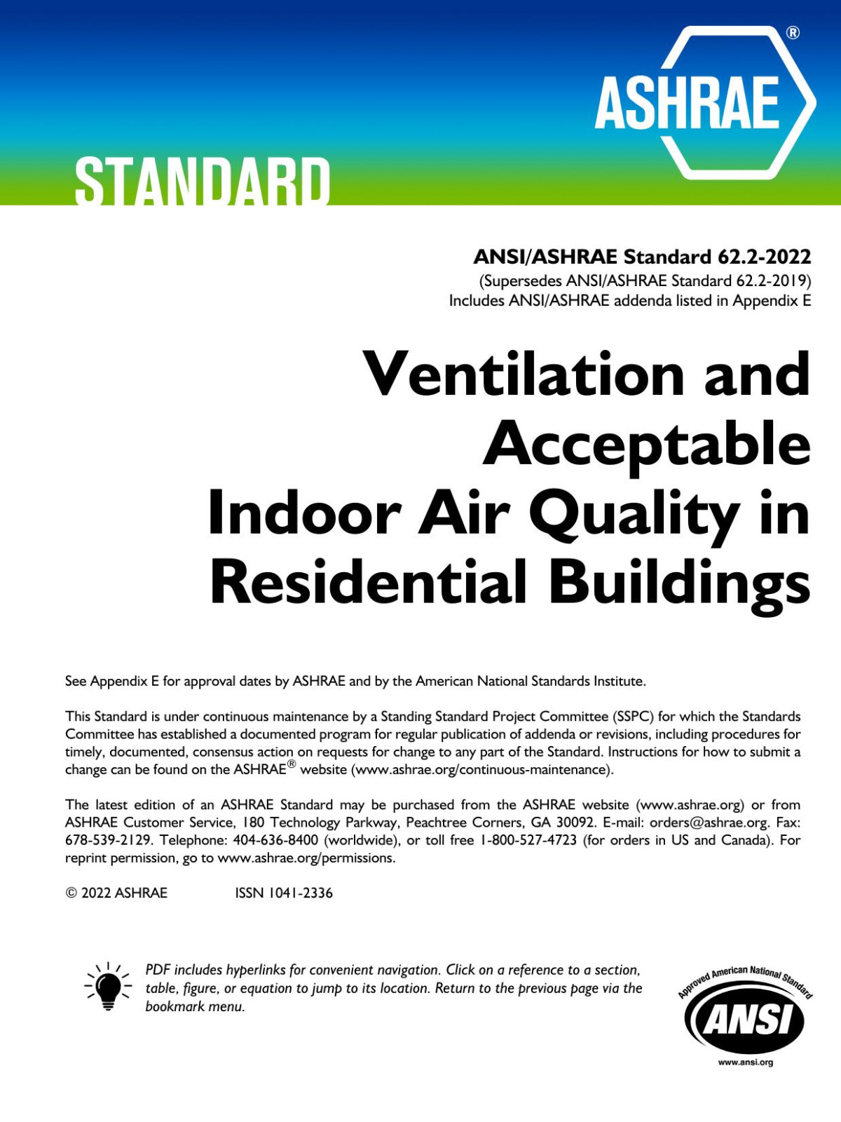 Ansiashrae Standard 6222022 Ashrae
