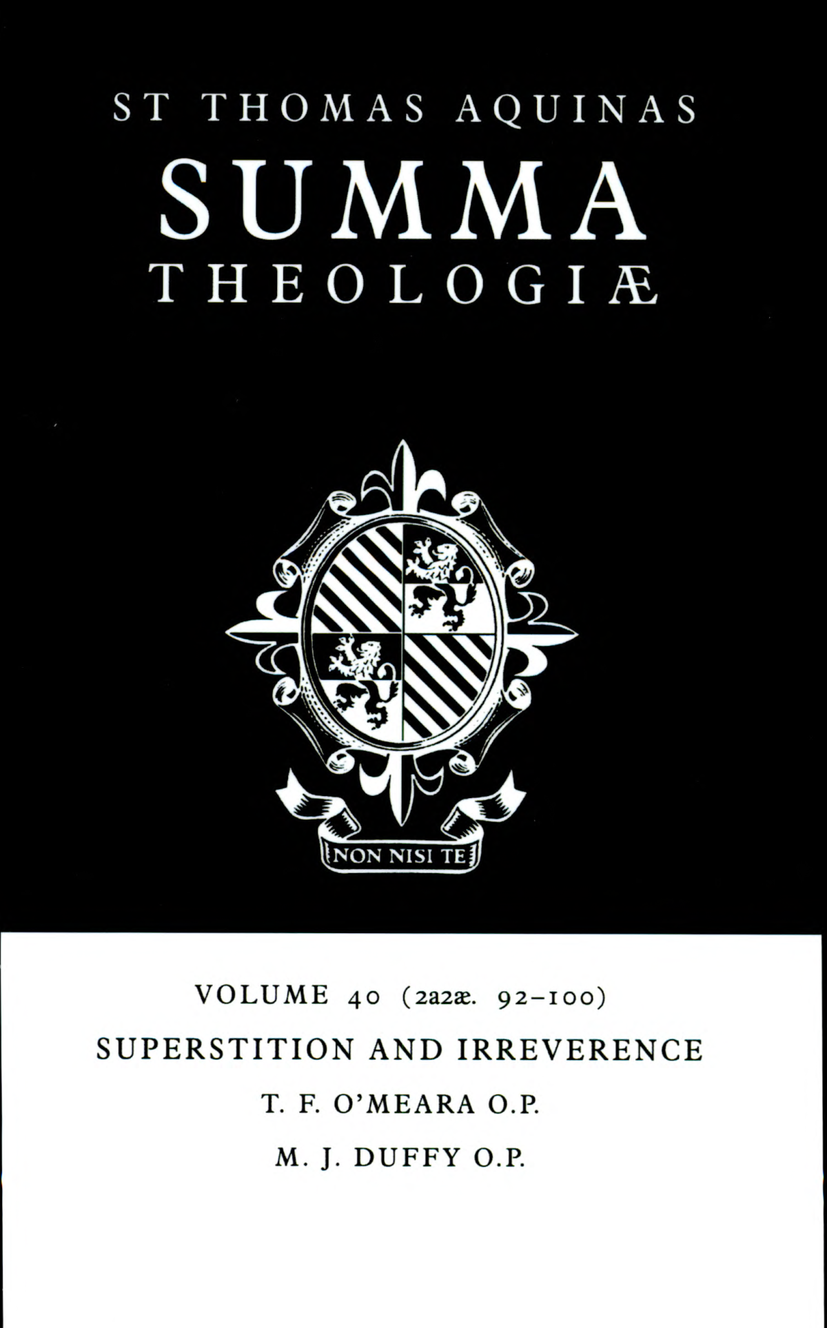 Summa Theologiae Volume 40 Superstition And Irreverence 2a2ae 92100 Thomas Aquinas Michael John Duffy