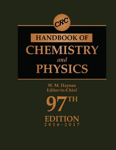 Crc Handbook Of Chemistry And Physics 97th Edition W M Haynes