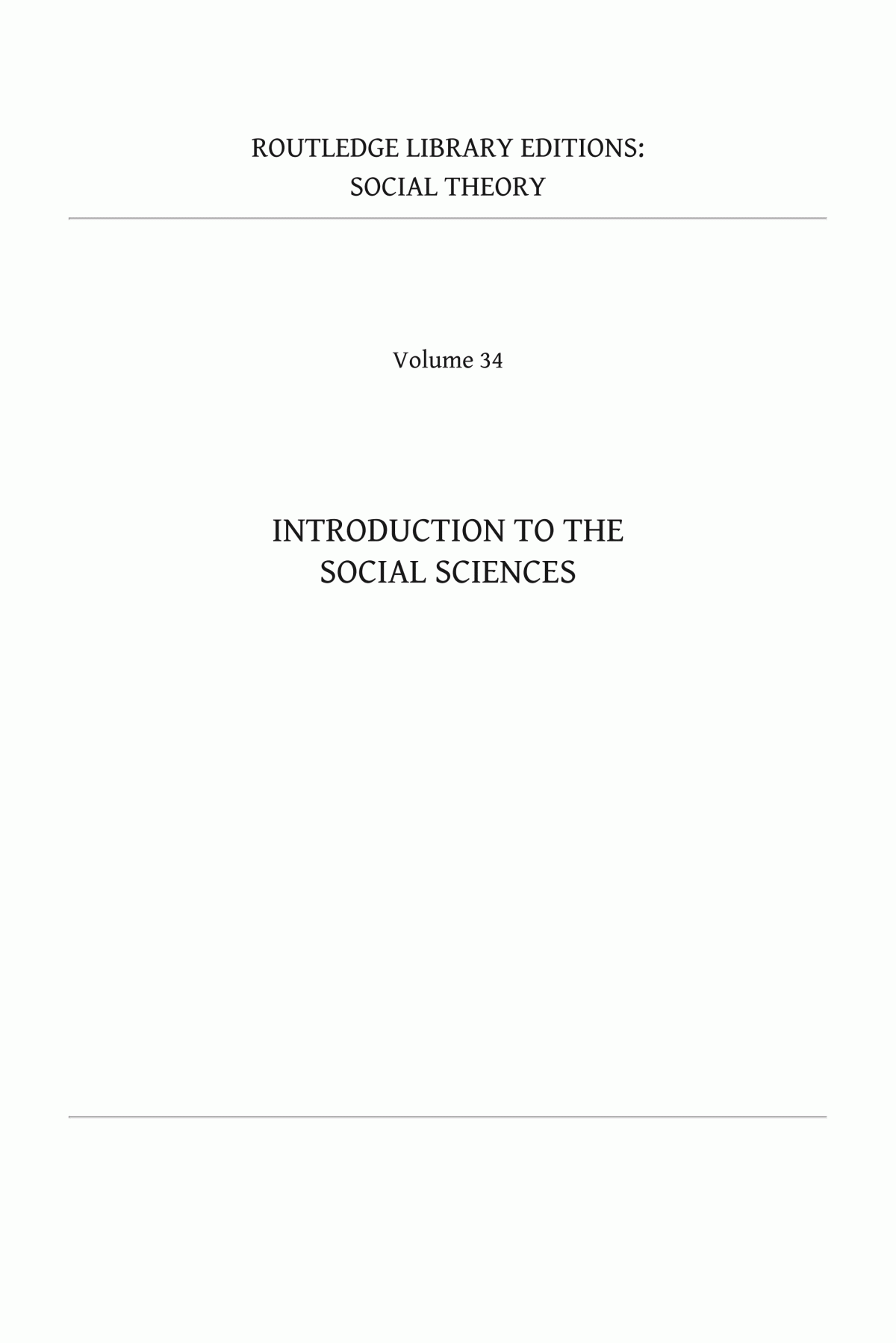 Introduction To The Social Sciences Rle Social Theory Maurice Duverger