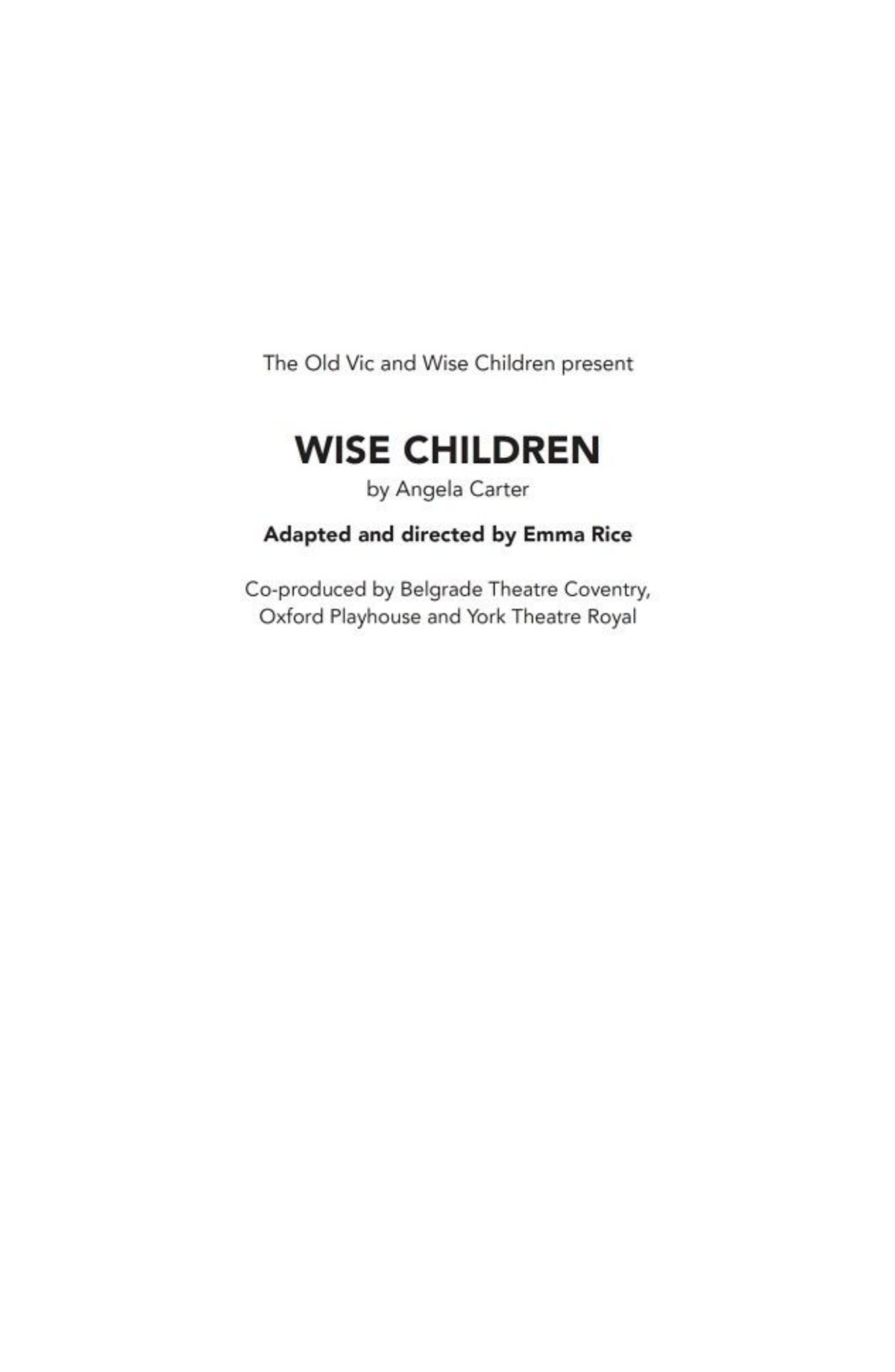 Wise Children Angela Carter