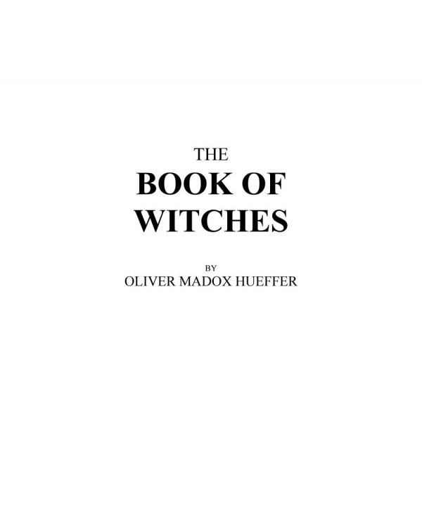 The Book Of Witches Oliver Madox Hueffer