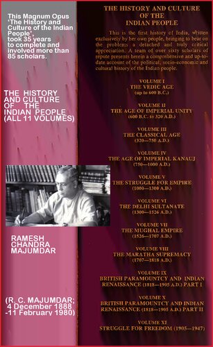 The History And Culture Of The Indian People All 11 Volumes Ramesh Chandra Majumdar