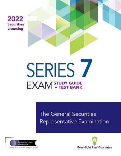 Series 7 Study Guide 2022 Test Bank The Securities Institute Of America
