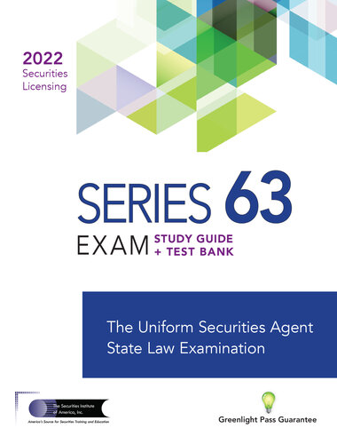 Series 63 Exam Study Guide 2022 Test Bank The Securities Institute Of America