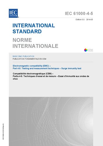 Iec 6100045 Electromagnetic Compatibility Emc Part 45 Testing And Measurement Techniques Surge Immunity Test Iec 61000452014 30 International Electrotechnical Commission