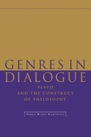 Genres In Dialogue Plato And The Construct Of Philosophy Andrea Wilson Nightingale