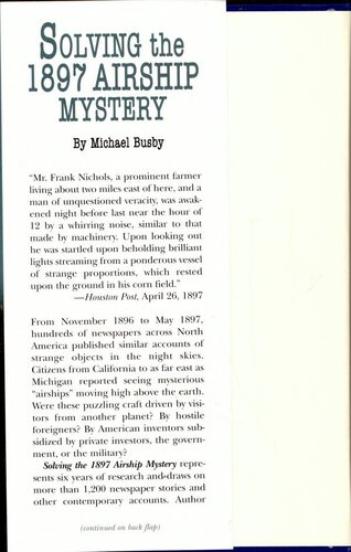 Solving The 1897 Airship Mystery Michael Busby
