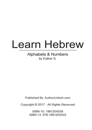 Learn Hebrew Alphabets Numbers Esther S