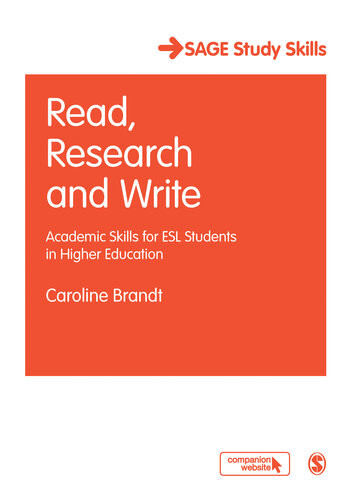 Read Research And Write Academic Skills For Esl Students In Higher Education Caroline Brandt